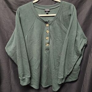 Torrid | Dark Green Henley Pullover Top | Plus Size 3